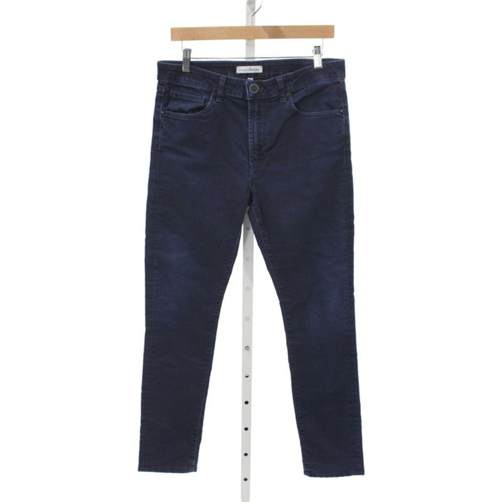 Monfrere Mens Skinny Jeans Blue Polyethylene Solid Button Fly Size 32